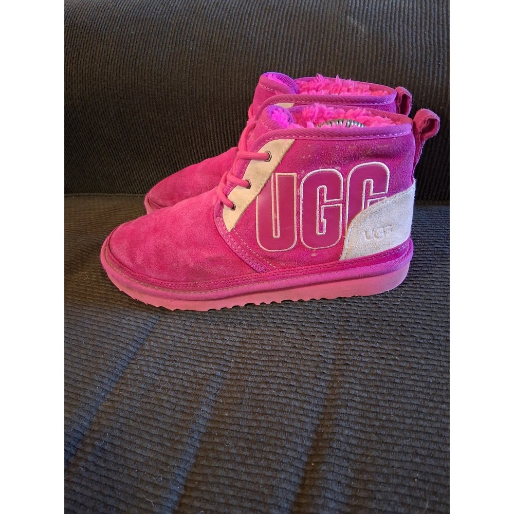 UGG‎ Chukka Neumel Womens Boots 6 Pink Sorbet Suede Shearling Fur Lined